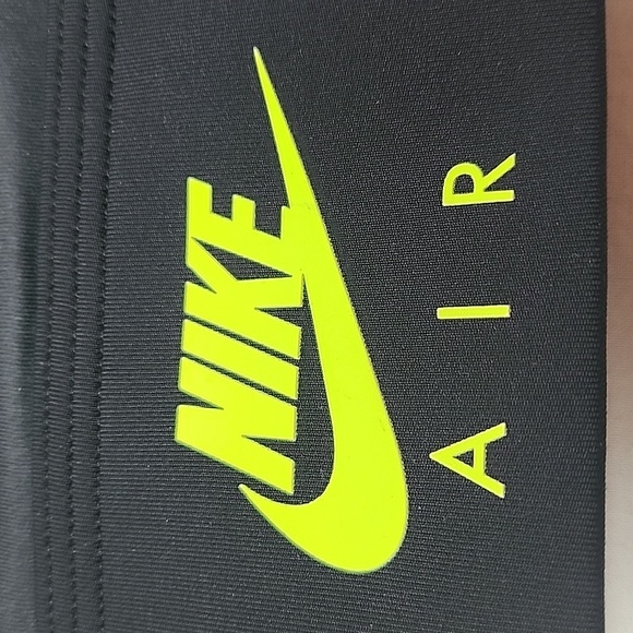 Nike Black Sports Bra with Neon Accents Size Small Featuring AIR Print - Picture 2 of 7